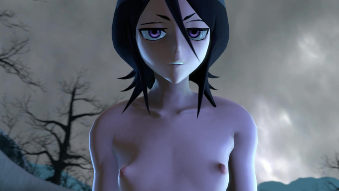 Rukia Kuchiki Gets Impregnated Under The Bright Moon In Public