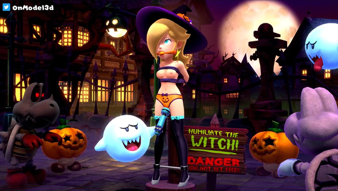 Restrained Princess Rosalina Gets Stimulated By A Vibrator On Halloween