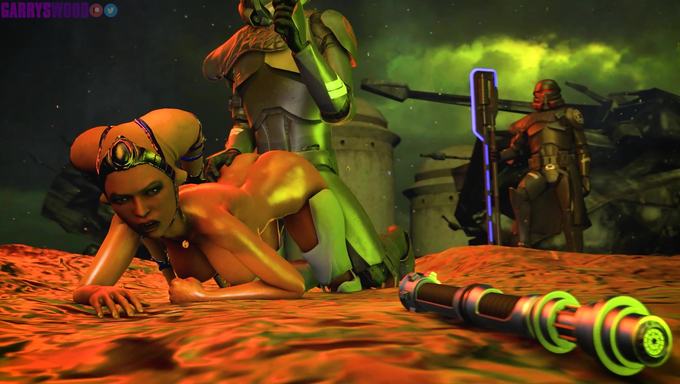 Twi’lek Gets Defeated And Screwed On The Ground By A Trooper