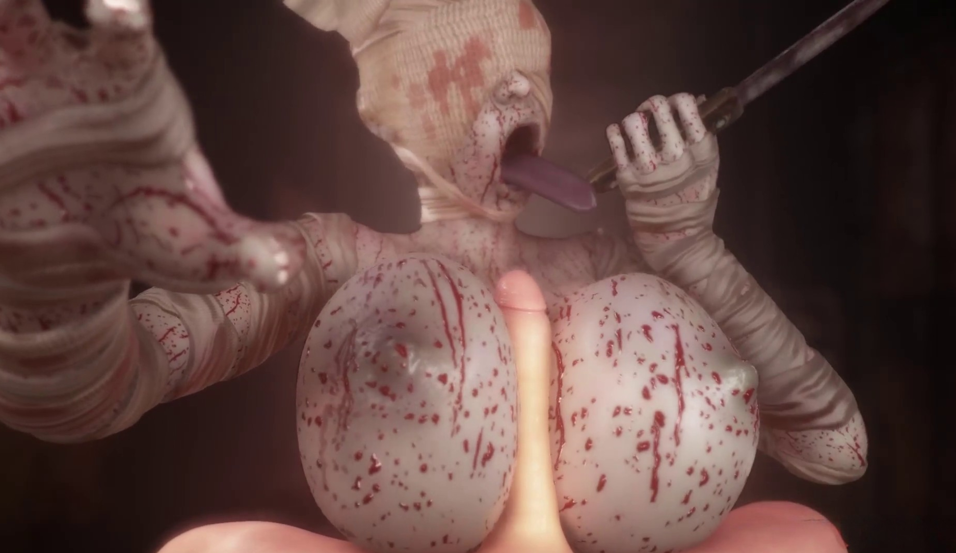 Bubble Head Nurse Captures A Guy And Gives Him A Titjob