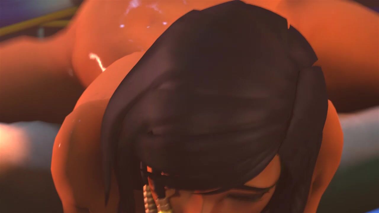 Pharah Gets Oiled Up And Rides Cock Inside The Room