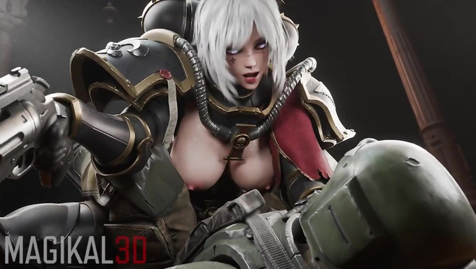 Adepta Sororitas Gets Creampied By Fucking Her Enemy In Reverse Missionary Session