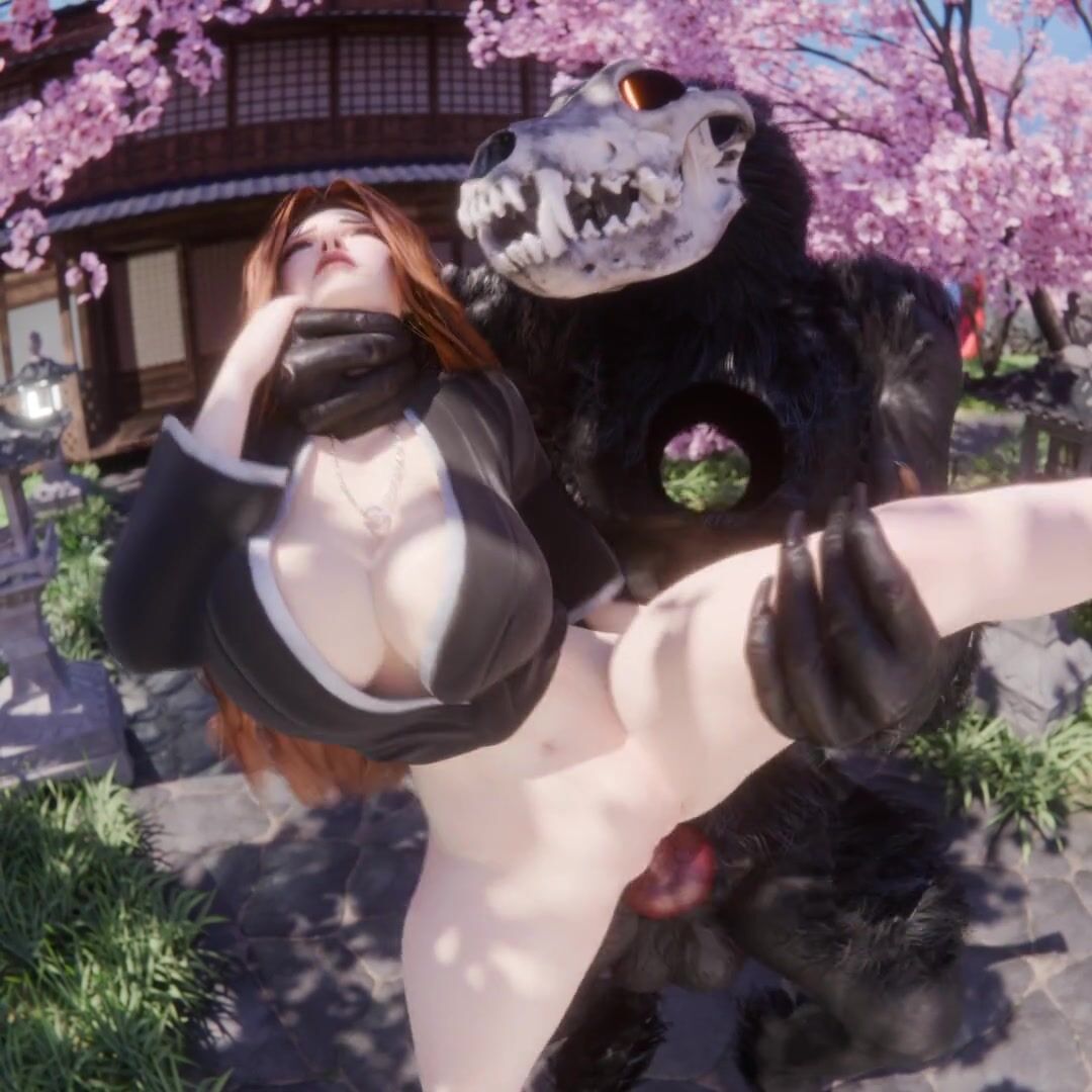 Busty Rangiku Matsumoto Gets Roughly Impregnated By A Hollow Monster
