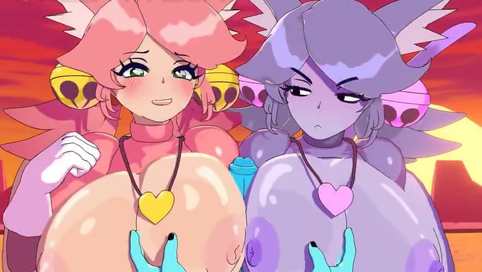 Mad Mew Mew And Pink Team Up To Drain A Monster Cock Multiple Times