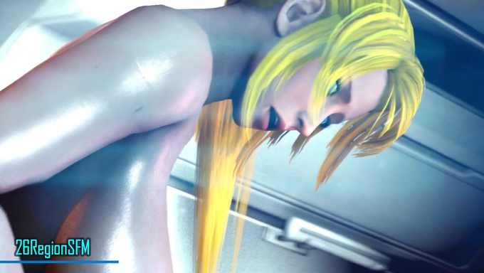 Samus Aran's Pussy Gets Stretched By An Alien In The Chamber