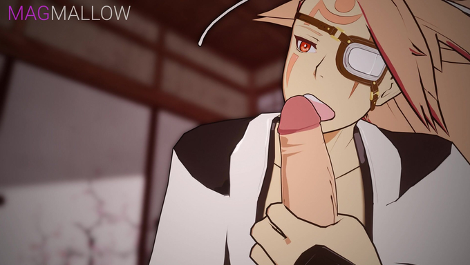 Baiken Blows Her Master’s Dick During Her Training