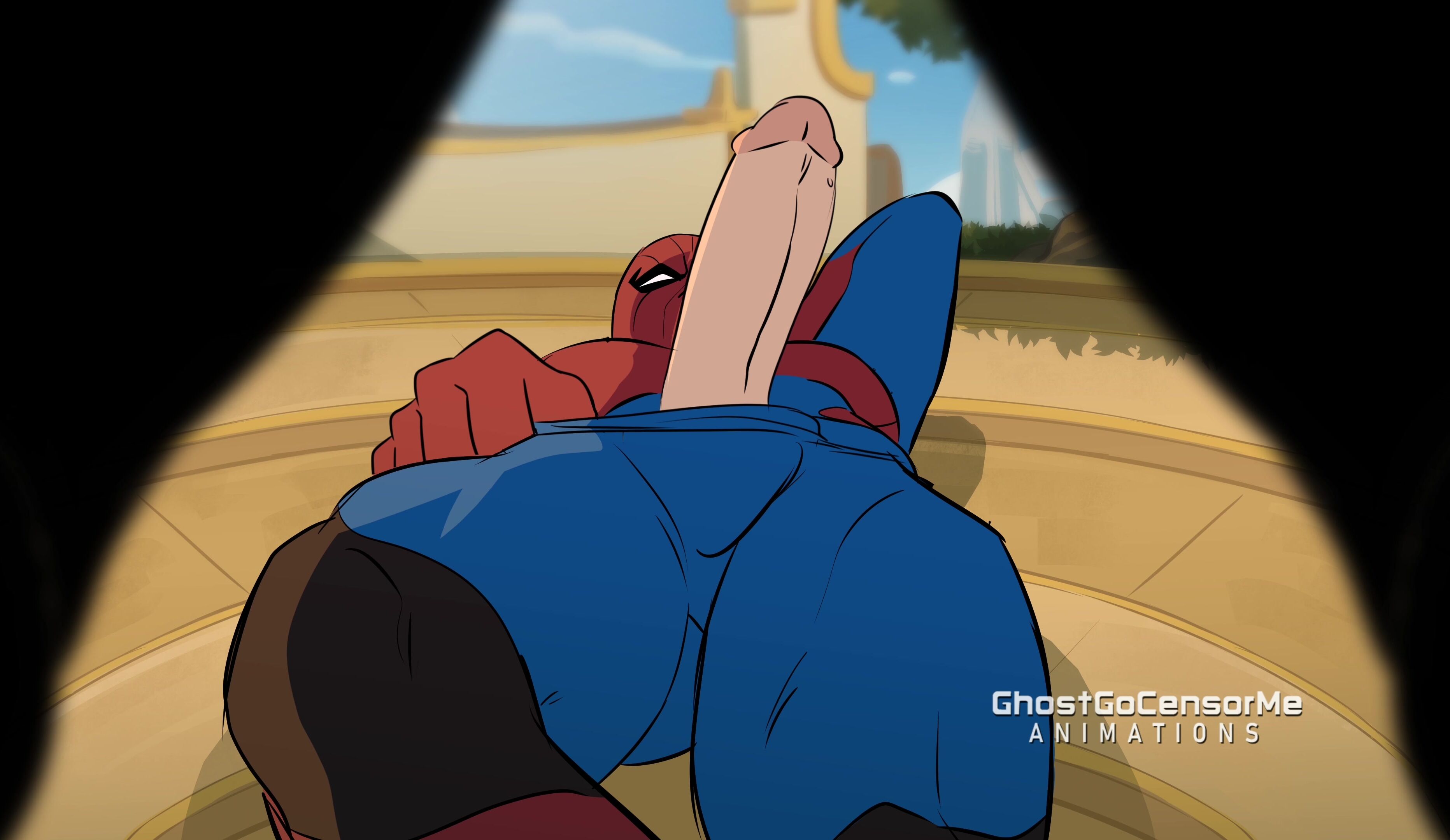 Spider-Man Defeats Iron Fist And Stretches His Ass Outdoors