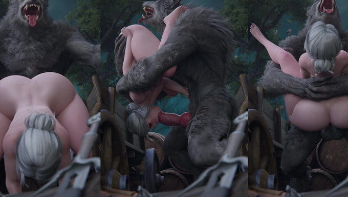 Ciri Encounters A Werewolf In The Forest And Gets Slammed