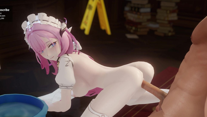 Maid Elysia Gets Railed By Her Master While Cleaning The Floor