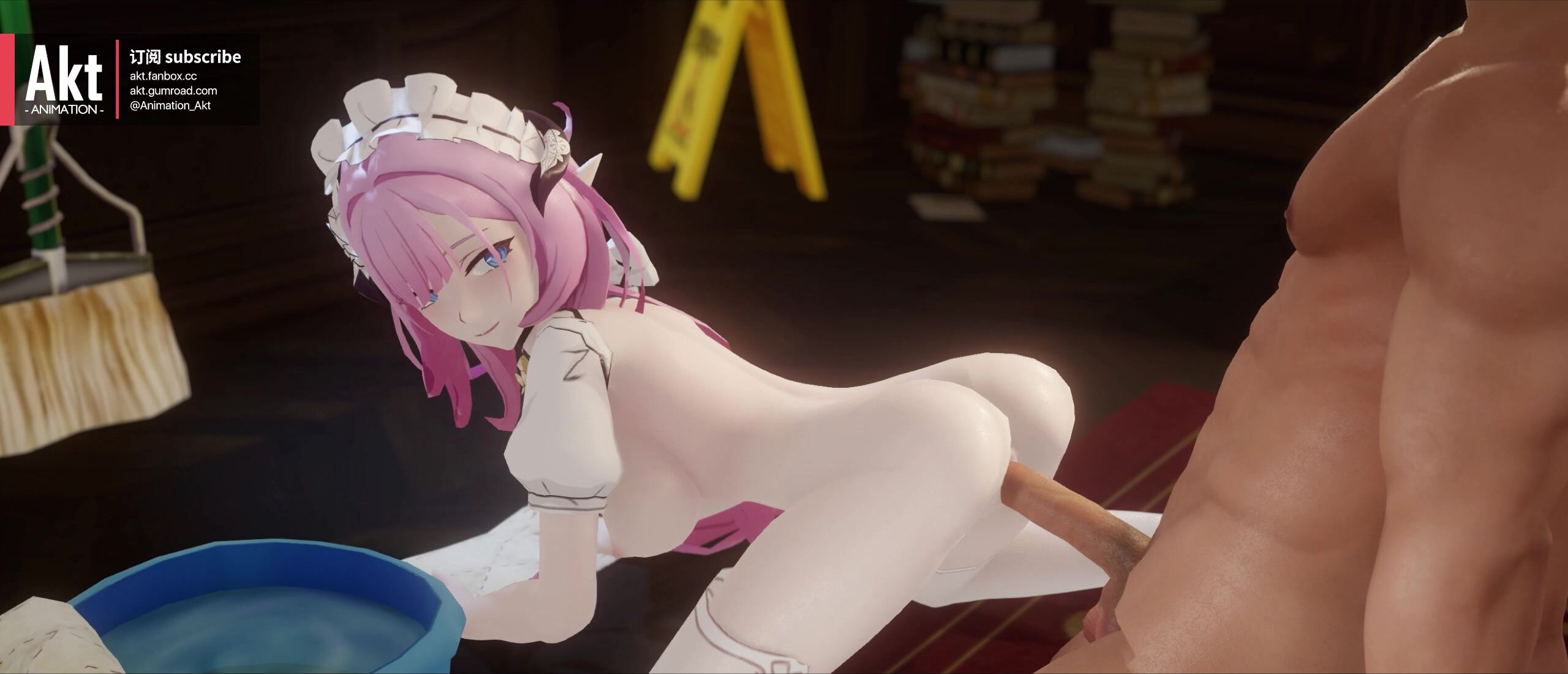 Maid Elysia Gets Railed By Her Master While Cleaning The Floor