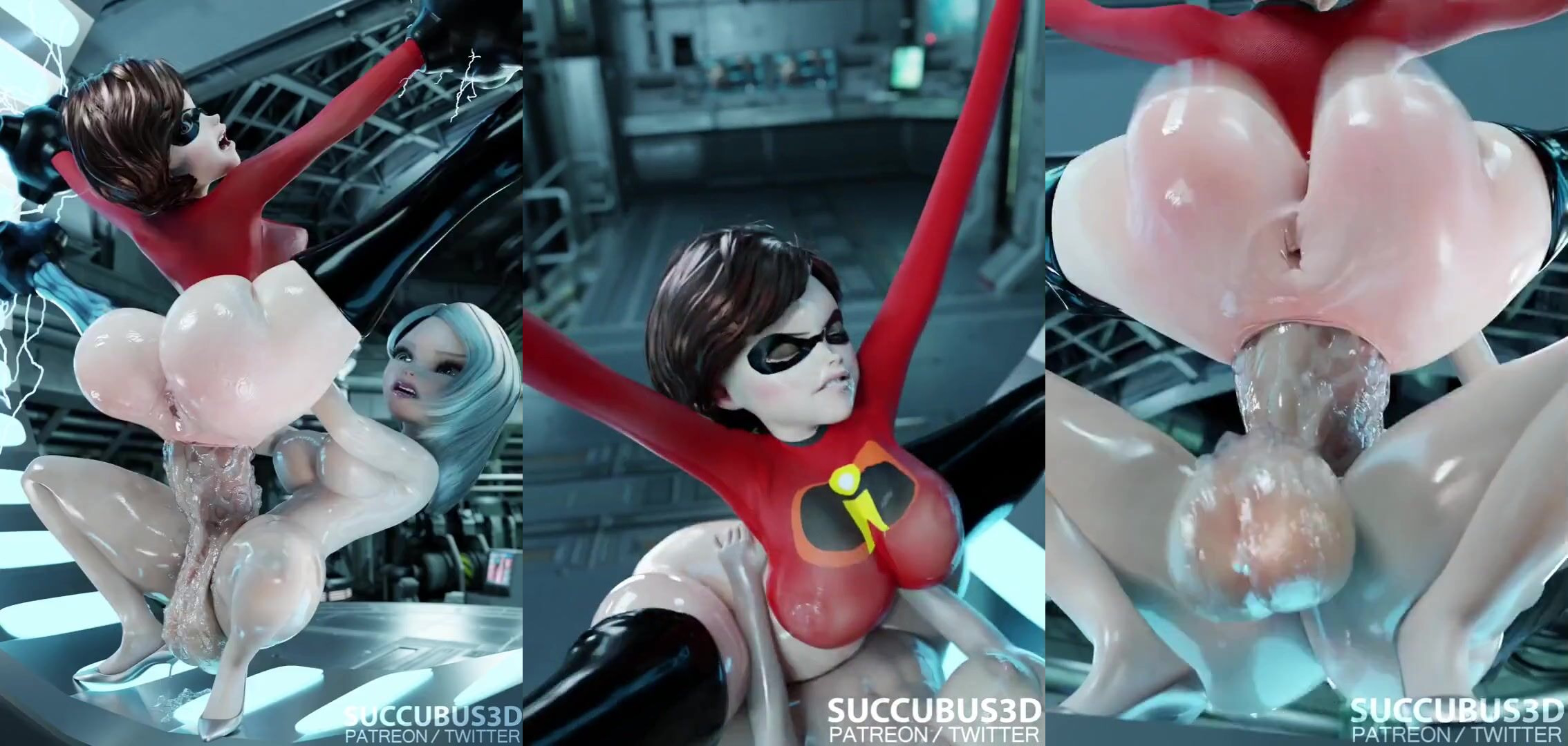 Restrained Helen Parr Gets Brutally Pounded By Mirage’s Thick Futa Cock