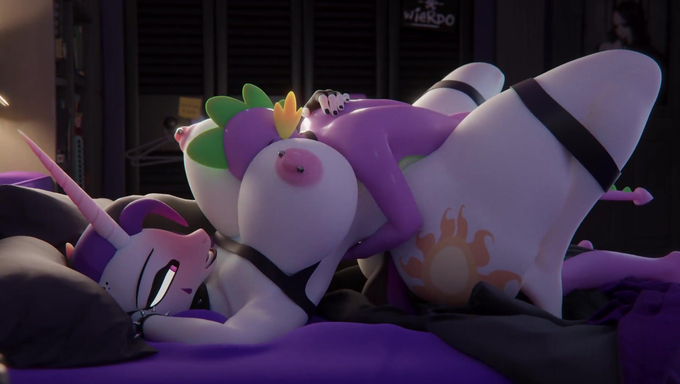 Spike Goes Wild And Ravages Rarity's Hot And Banging Body