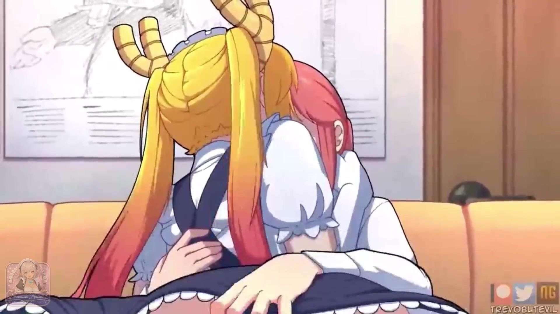 Maid Tohru Gets Pumped With Cum From Futa Kobayashi