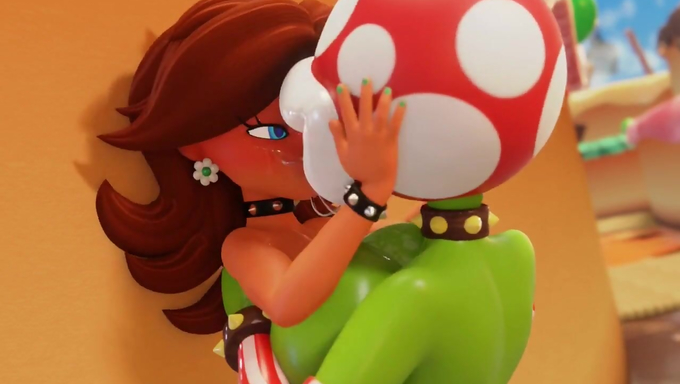 Princess Daisy Makes Out With A Lesbian And Kisses Hard Outside The Tavern