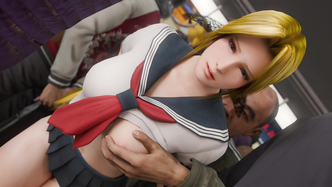 Schoolgirl Helena Douglas Gets Groped By A Pervy Guy On The Train