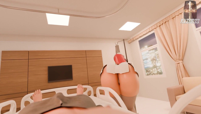 Horny Nurse Starfire Helps A Patient By Fucking