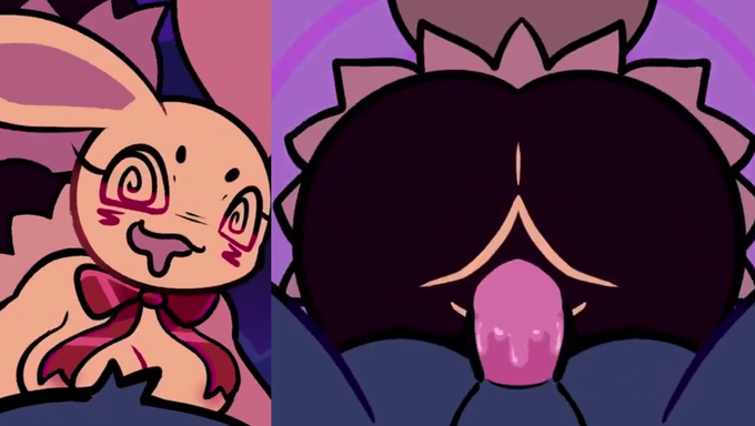 Banette Gets Fucked By Evee In A Wild Cowgirl Position