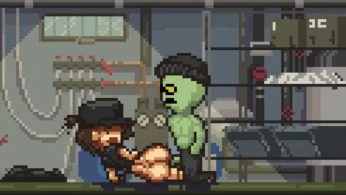 Horny Soldier Babe Visits Her Zombie Prisoner And Enjoys Wild Sex