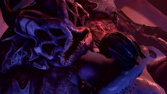 Liara T'Soni Lets A Monster And A Human Plow Her At Once