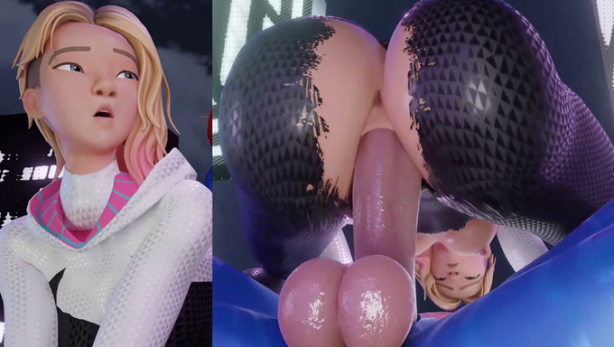 Gwen Stacy Gives Head And Gets Plowed By Spider-Man On The Rooftop