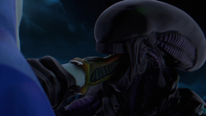 Xenomorph's Ass Gets Smashed After Sucking Sharky's Dick