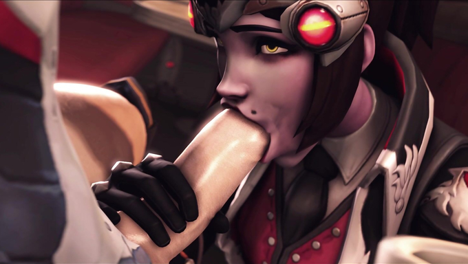 Widowmaker Sucks Mercy's Cock Before Being Railed In The Diner