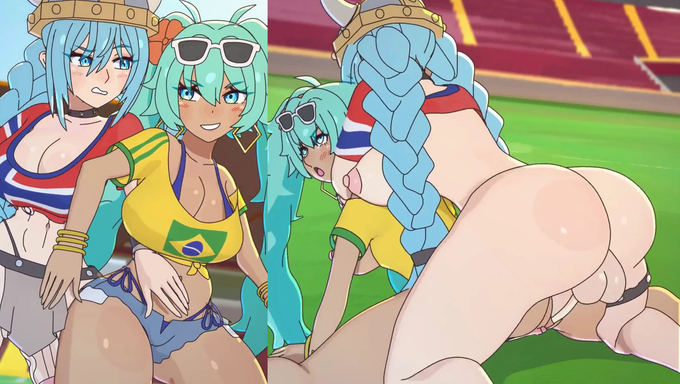 Miku Hatsune Gets To Suck And Fucked By A Huge Cock On The Field